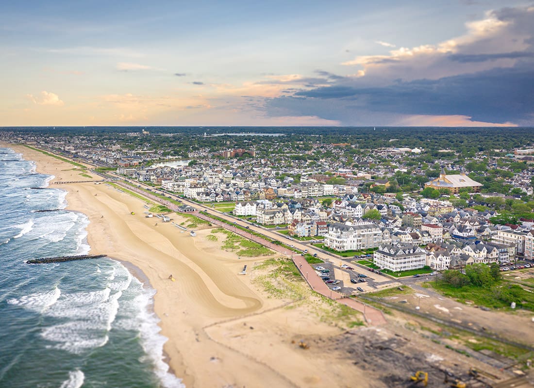Insurance Solutions - Aerial View of a New Jersey Beach and Boardwalk